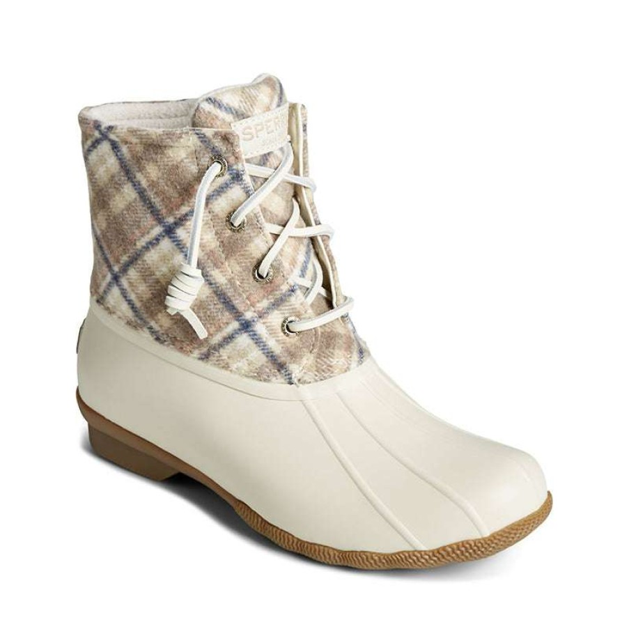 Women * | Sperry Top-Sider Classical Women'S Saltwater Wool Plaid Ivory