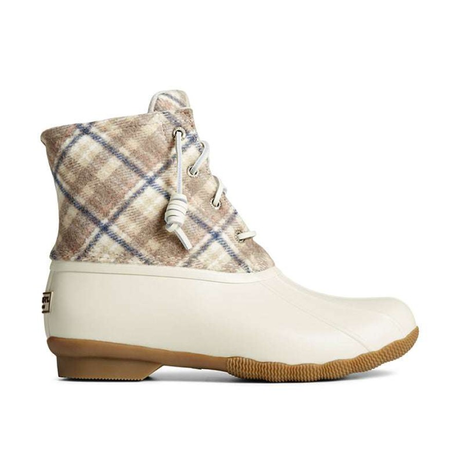 Women * | Sperry Top-Sider Classical Women'S Saltwater Wool Plaid Ivory