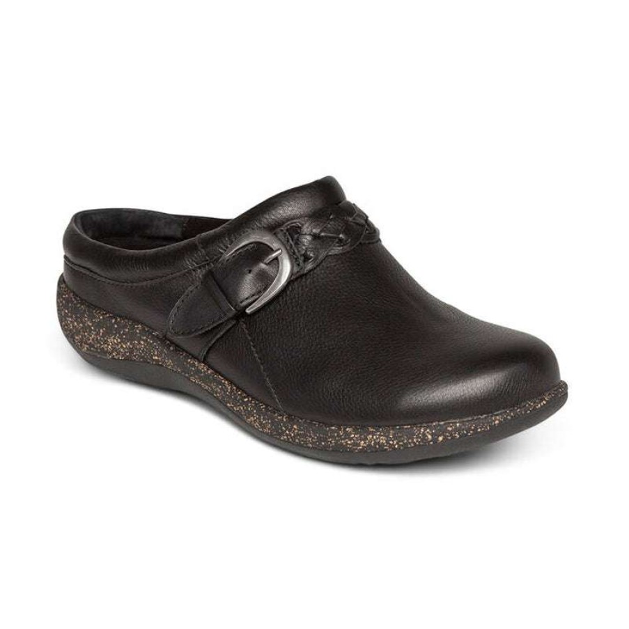 Women * | Aetrex Classical Women'S Libby Comfort Clog Black