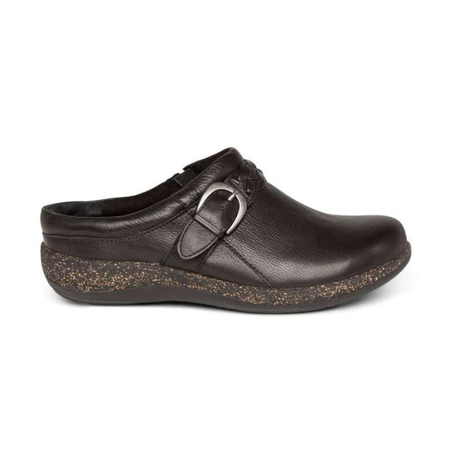 Women * | Aetrex Classical Women'S Libby Comfort Clog Black