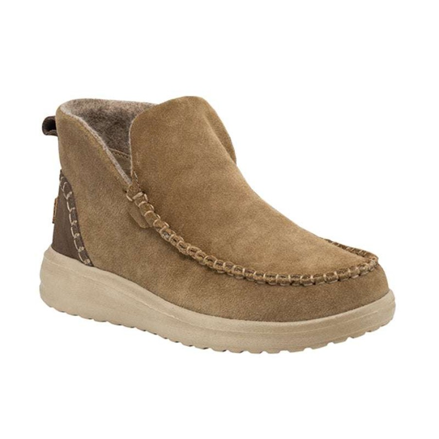 Women * | Heydude Online Women'S Denny Suede Chestnut