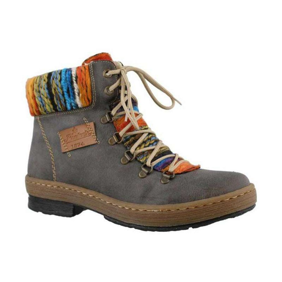 Women * | Rieker Best Choice Women'S Felicitas 43 Basalt/Nuss/Orange Multi