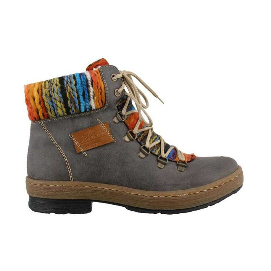 Women * | Rieker Best Choice Women'S Felicitas 43 Basalt/Nuss/Orange Multi