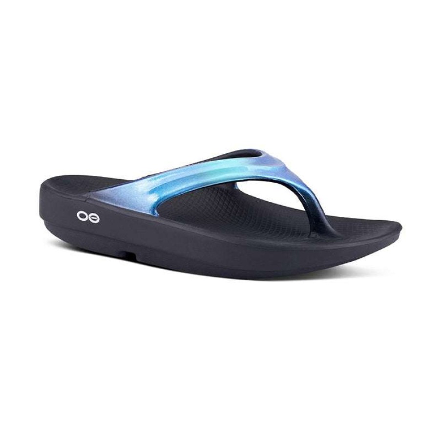 Women * | Oofos Online Women'S Oolala Limited Black/Atlantis