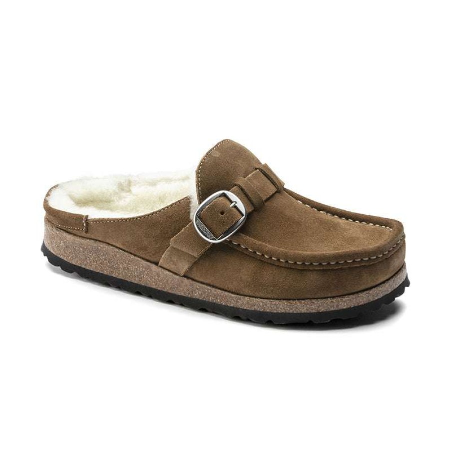 Women * | Birkenstock Online Women'S Buckley Shearling Tea/Natural