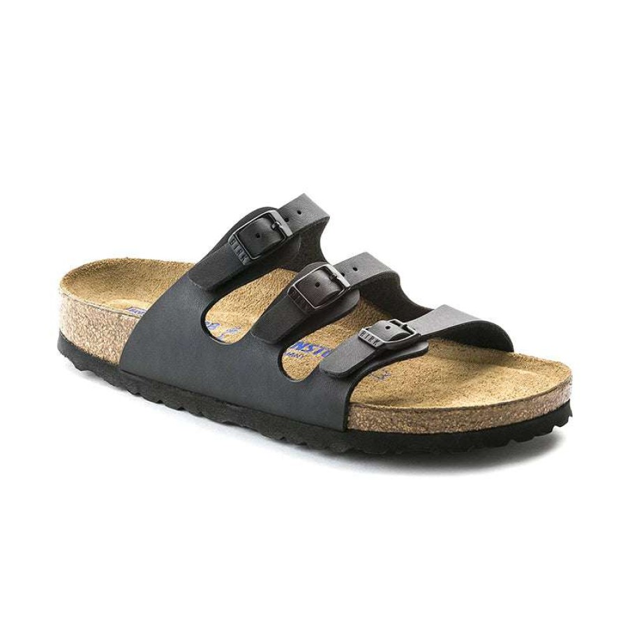 Women * | Birkenstock Opening Sales Women'S Florida Soft Footbed Black Birko-Flor