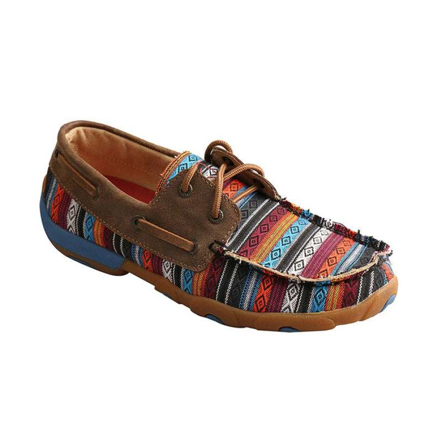 Women * | Twisted X Best-Selling Women'S Boat Shoe Driving Moc Serape/Bomber