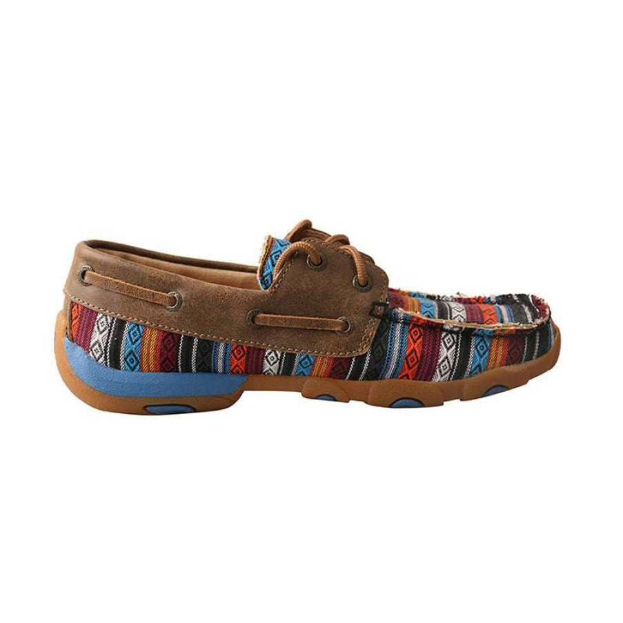 Women * | Twisted X Best-Selling Women'S Boat Shoe Driving Moc Serape/Bomber