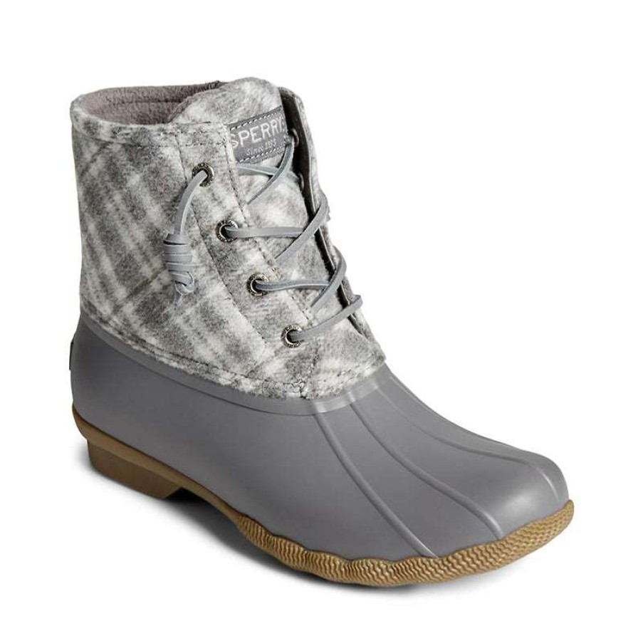 Women * | Sperry Top-Sider Unique Women'S Saltwater Wool Plaid Grey