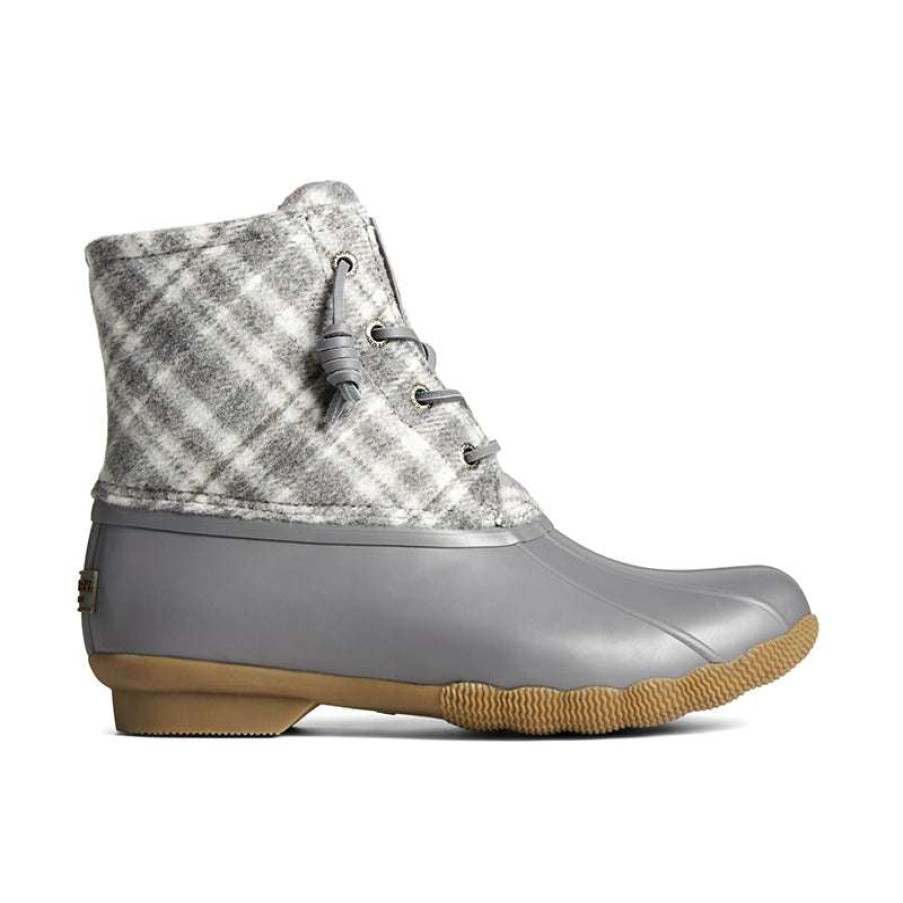 Women * | Sperry Top-Sider Unique Women'S Saltwater Wool Plaid Grey