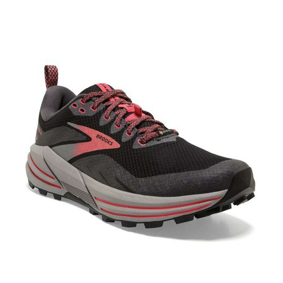 Women * | Brooks Best Choice Womens Cascadia 16 Gtx Black/Blackened Pearl/Coral