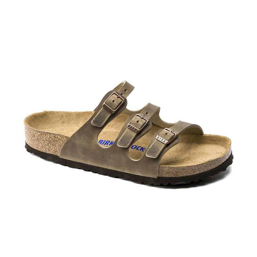 Women * | Birkenstock Best Sale Women'S Florida Soft Footbed Tobacco Oiled Leather