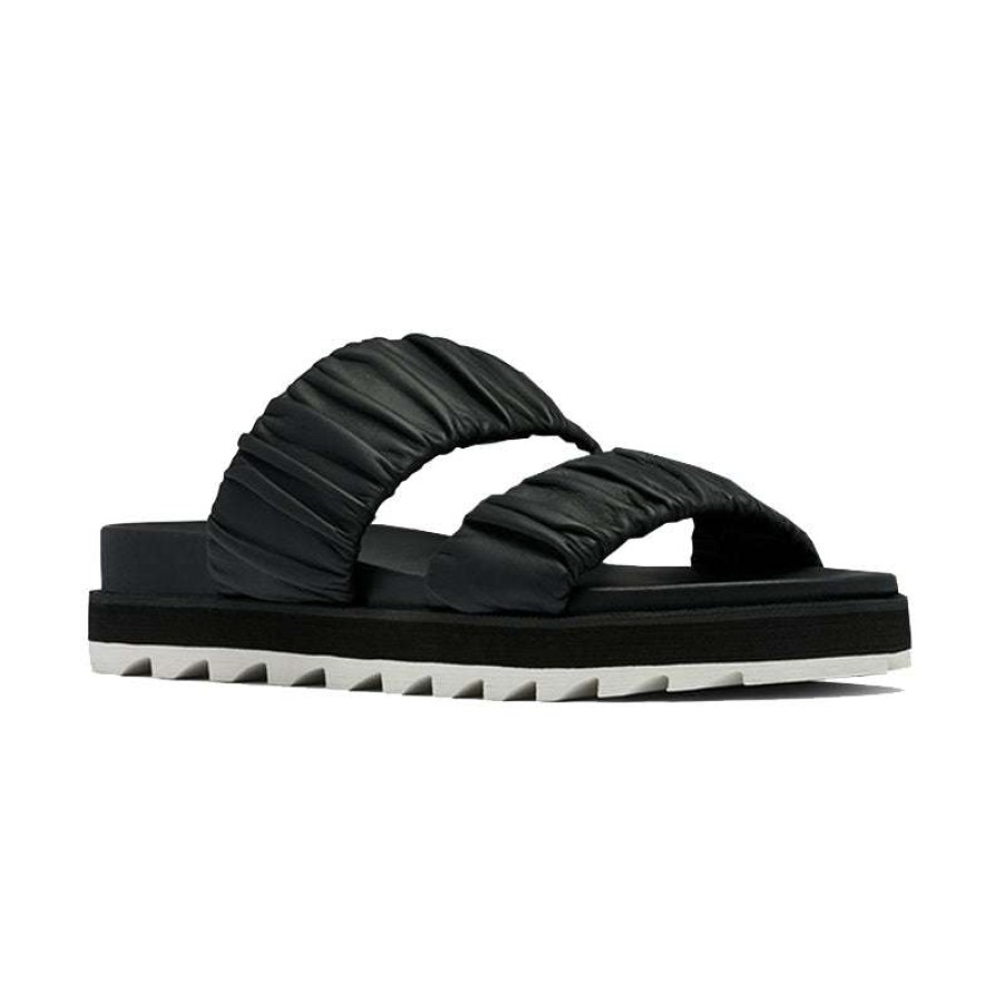 Women * | Sorel Online Women'S Roaming Two Strap Sandal Black/Chalk