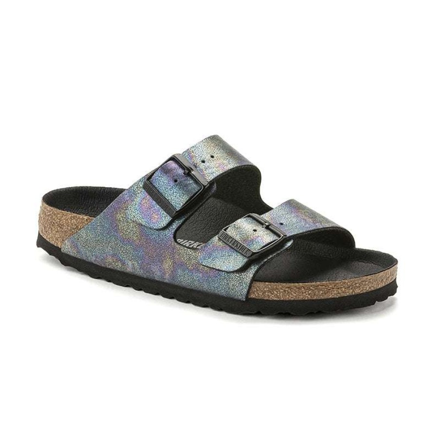 Women * | Birkenstock Opening Sales Women'S Arizona Vegan Iridescent Black