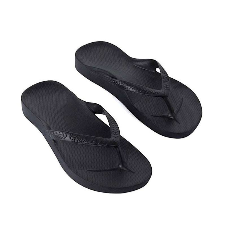 Women * | Archies Outlet Women'S Arch Support Flip Flop Black